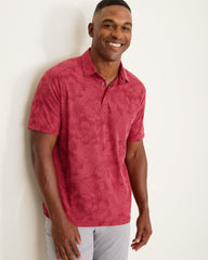 Palm Fresco Hibiscus IslandZone Polo - Dark Sangria