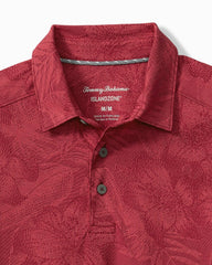 Palm Fresco Hibiscus IslandZone Polo - Dark Sangria