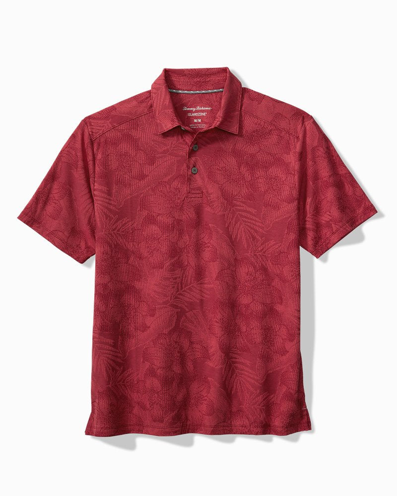 Palm Fresco Hibiscus IslandZone Polo - Dark Sangria