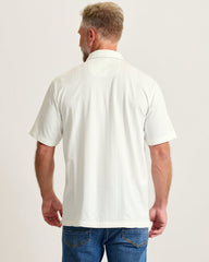 Palm Fresco Beach Border IslandZone® Camp Shirt - Coconut