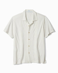 Palm Fresco Beach Border IslandZone® Camp Shirt - Coconut