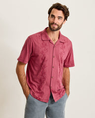 Palm Fresco Beach Border IslandZone® Camp Shirt - China Berry