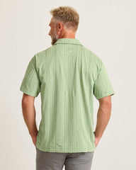 Palm Fresco Beach Border IslandZone® Camp Shirt - Elm