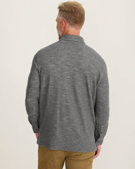 Penn Cove Long-Sleeve Polo - Charcoal Heather