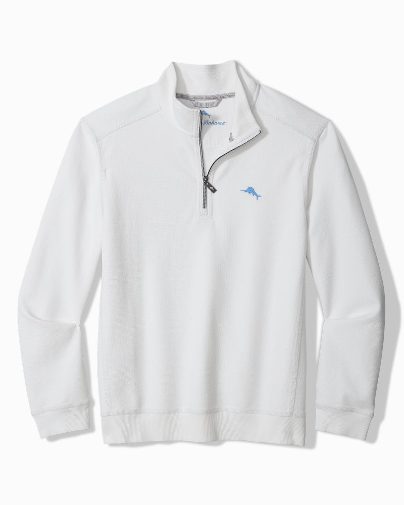 Montego Beach Half-Zip Sweatshirt - White