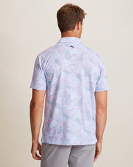 San Lucio Frond Fall Stretch-Knit Polo - Paisley Purple