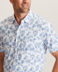 San Lucio Island Tapestry Stretch Knit Shirt - Cobalt Sea