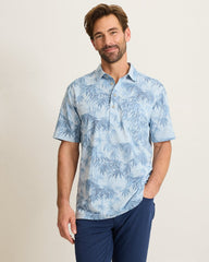 San Lucio Tides Bamboo Stretch Knit Polo - Opal Surf