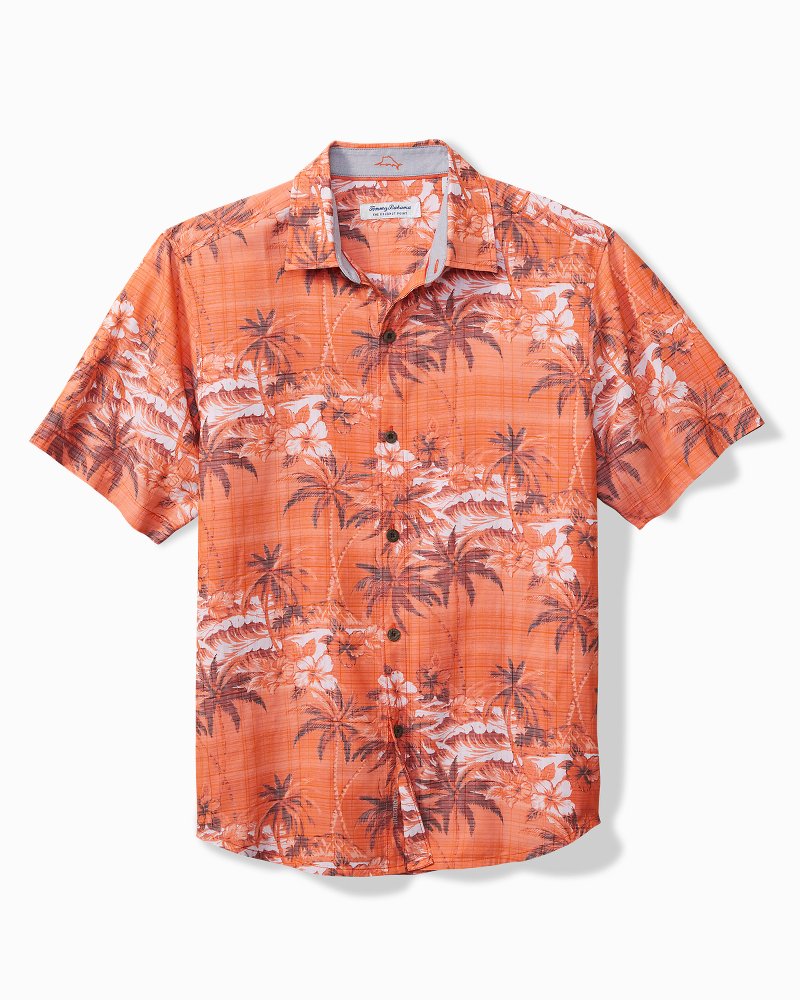 Coconut Point Isla Palmetta IslandZone® Camp Shirt - Spicy Orange