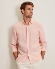 Lennox Linen Long-Sleeve Shirt - Snapdragon