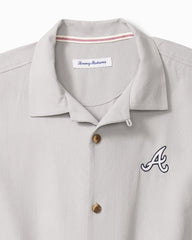 MLB Hit and Run Silk Camp Shirt - atlanta_braves