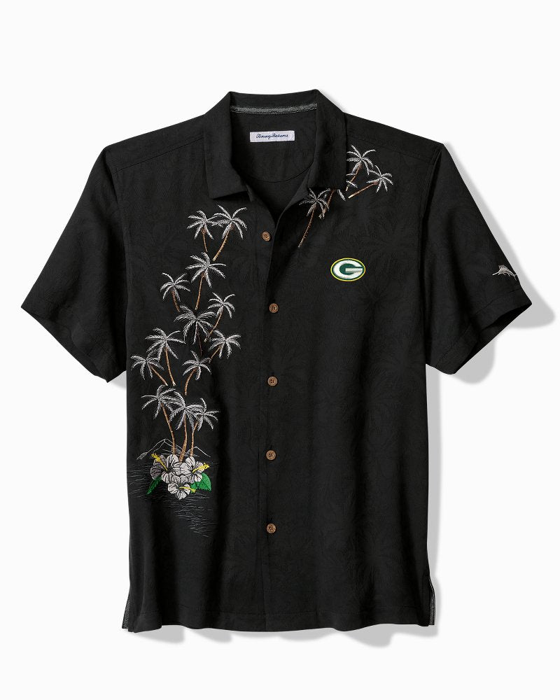 NFL Twist of Palms Silk Camp Shirt - green_bay_packers