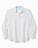 Paradisio Plaid Linen Long-Sleeve Shirt - White