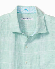 Paradisio Plaid Linen Long-Sleeve Shirt - Sprite
