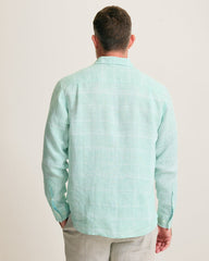 Paradisio Plaid Linen Long-Sleeve Shirt - Sprite