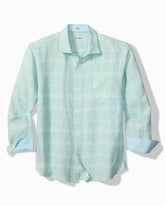 Paradisio Plaid Linen Long-Sleeve Shirt - Sprite