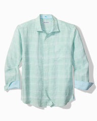 Paradisio Plaid Linen Long-Sleeve Shirt - Sprite
