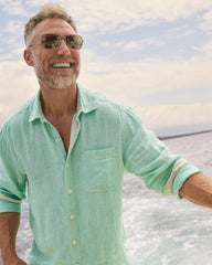 Paradise Breezer Linen Long-Sleeve Shirt - Light Neptune Green