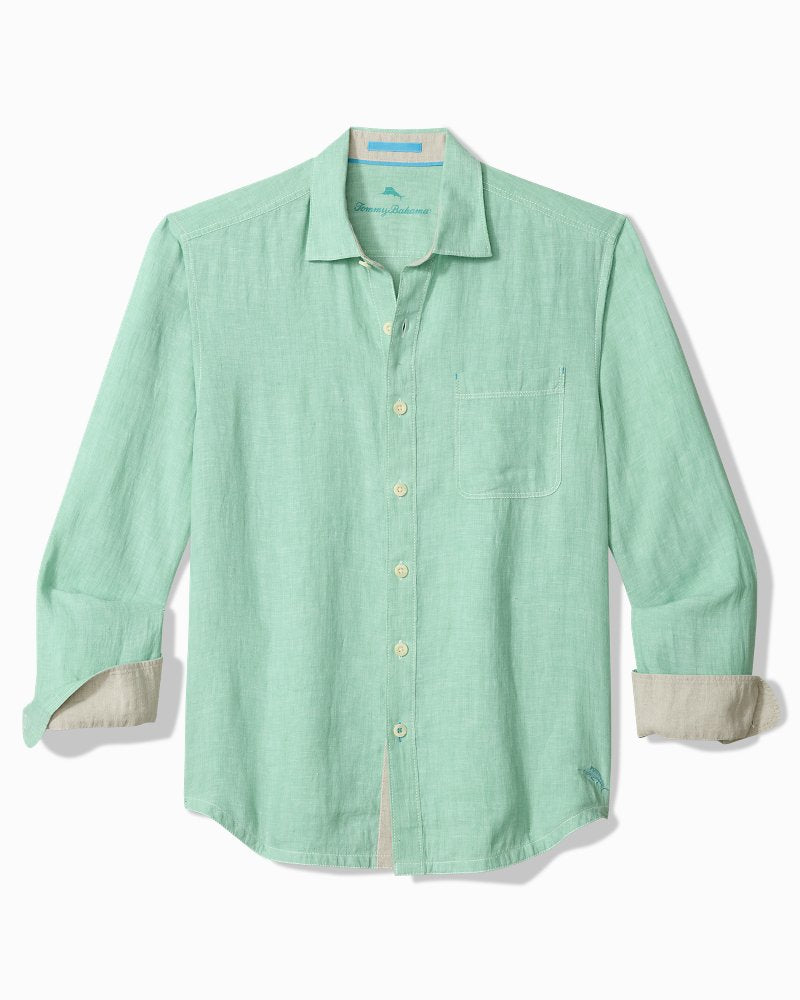 Paradise Breezer Linen Long-Sleeve Shirt - Light Neptune Green