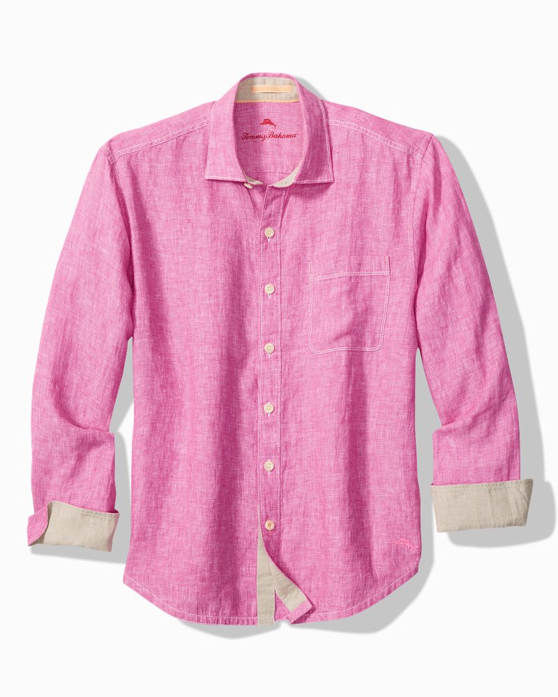 Paradise Breezer Linen Long-Sleeve Shirt - Pink Umbrella