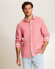 Paradise Breezer Linen Long-Sleeve Shirt - Red Sunset