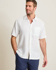 Paradise Breezer Linen Short-Sleeve Shirt - White