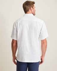 Paradise Breezer Linen Short-Sleeve Shirt - White