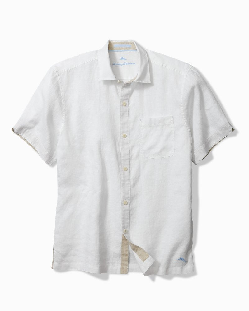 Paradise Breezer Linen Short-Sleeve Shirt - White