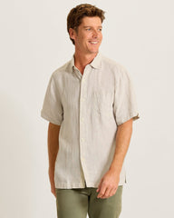 Paradise Breezer Linen Short-Sleeve Shirt - Natural