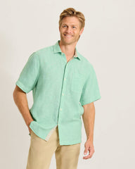Paradise Breezer Linen Short-Sleeve Shirt - Light Neptune Green