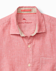 Paradise Breezer Linen Short-Sleeve Shirt - Red Sunset