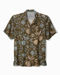 Vintage Vines Silk Camp Shirt - Mud Pie Brown