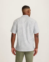 Coastal Ease Palm Visions IslandZone Camp Shirt - Silver Streak