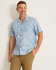 Coastal Ease Palm Visions IslandZone Camp Shirt - Stellar Sapphire