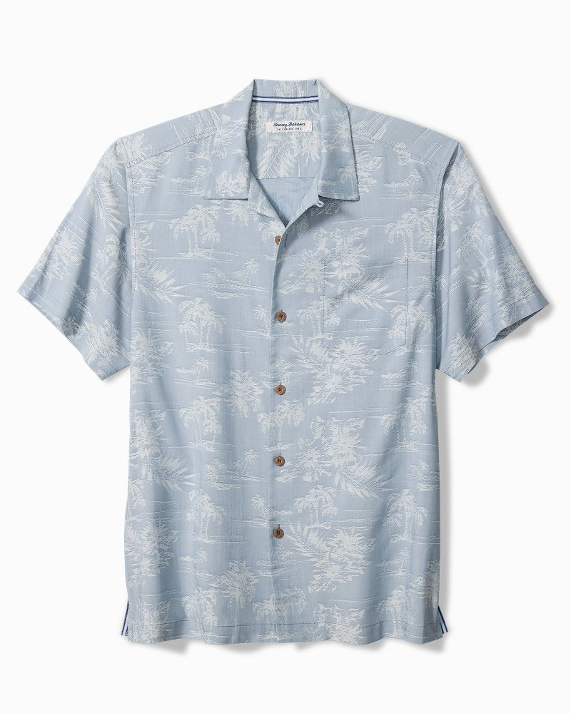 Coastal Ease Palm Visions IslandZone Camp Shirt - Stellar Sapphire