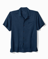 Harbor Luxe Silk Camp Shirt - Navy