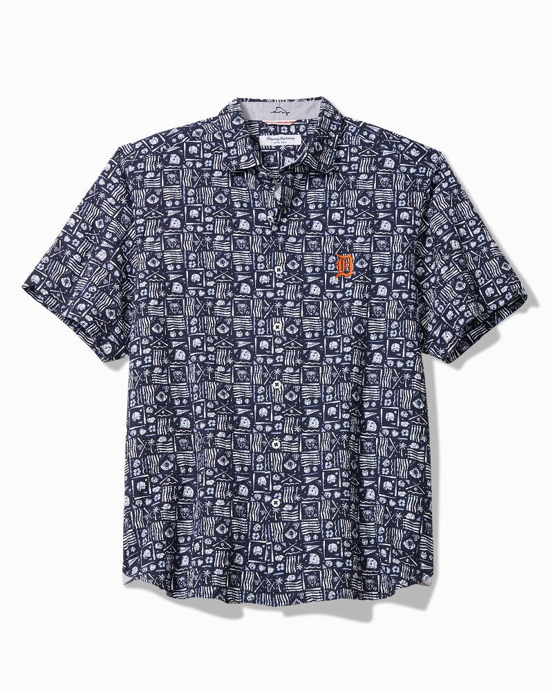 MLB Nova Wave Ballpark Batik Cotton-Blend Shirt - detroit_tigers