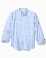 Sarasota Stretch Porto Plaid IslandZone Shirt - Rococo Blue