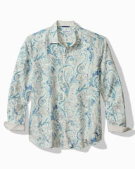 Breezy Cay Linen Long-Sleeve Shirt - Hazy Teal