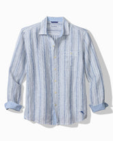 Blue Royale Stripe Linen Long-Sleeve Shirt - Infinity Sky
