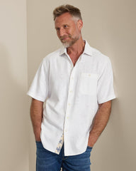 Breeze Island Cotton Short-Sleeve Shirt - White