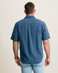Breeze Island Cotton Short-Sleeve Shirt - Bering Blue