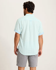 Nova Wave Cotton-Blend Short-Sleeve Shirt - Dusty Aqua