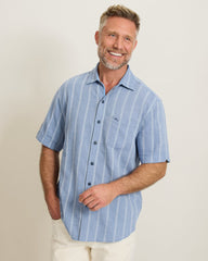 Nova Wave Cotton-Blend Short-Sleeve Shirt - Dockside Blue