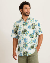 Nova Wave Frond Mosaic Cotton-Blend Shirt - White