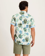 Nova Wave Frond Mosaic Cotton-Blend Shirt - White