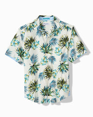 Nova Wave Frond Mosaic Cotton-Blend Shirt - White