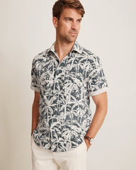 Nova Wave Nero Palms Cotton-Blend Shirt - Black