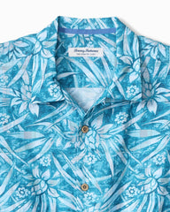 Coastal Ease Aqua Flora IslandZone Camp Shirt - Milky Blue