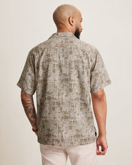 Bamboo Weave Silk Camp Shirt - Chinchilla